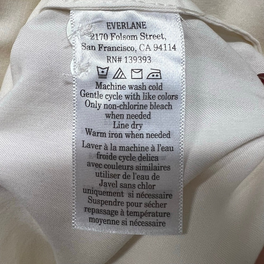 Everlane Gathered Blouse Bone White 100% Tencel Relaxed Minimalist Top Womens XL - Picture 13 of 14